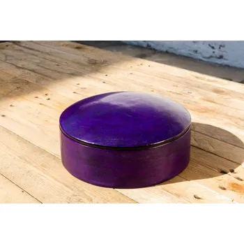 Dóza na potraviny Hammershus Fairtrade Kulatý kožený box Tuareg z Burkiny Faso, různé barvy, 20 cm Barva koše: Fialová