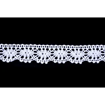 Krajka Krajka bavlněná 75394 paličkovaná šíře 22mm bílá (30m/bal.)