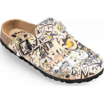 Dámské pantofle Obuv zdravotní FORcare 102040 béžová potisk graffiti Velikost: 38