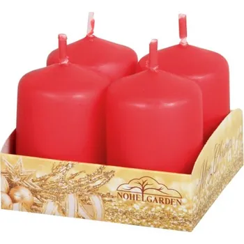 Svíčka Nohel Garden Svíčka adventní matná červená 4ks velikost: d 4 x 6 cm