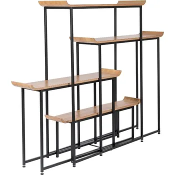 regál Přírodní dřevěný regál ZUIVER FLODKA