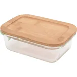 EH Excellent Houseware Skleněná obdélníková dóza s plastovým víkem, 370 ml