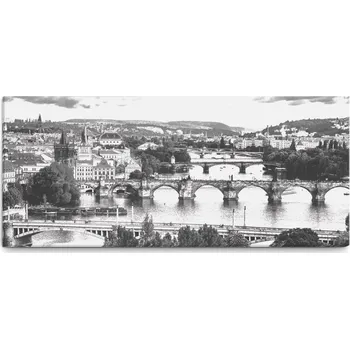 Malvis ® Obraz Praha tužkou Velikost (šířka x výška): obdélník - 100x45 cm