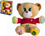 Medvěd Tedík česky mluvící plyš 30cm na baterie 25x30cm v krabici 12m+