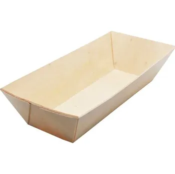 Jednorázové nádobí Miska dřevěná (z dýhy) 19,5x8,5x4 cm/ 12ks