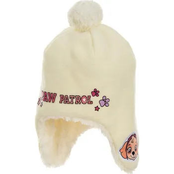 Čepice SUN CITY Dětská zimní čepice Paw Patrol Skye & Everest s bambulí – velikost 48 a 50 Barva: BÍLÁ, Velikost: 48