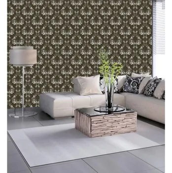 Tapeta DIMEX | Vliesová tapeta na zeď Dimex Line WP-016-03 | 0,75 x 10 m | hnědá, zelená, bílá + Vliesová tapeta na zeď Dimex Line WP01604 v rozměru 0,75 x 10 m