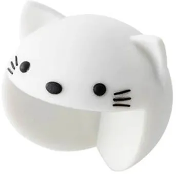 Dětská zábrana KiK Silikonová ochrana rohů Kočka bílá