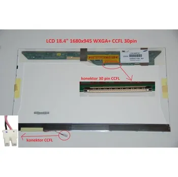Náhradní displej pro notebook Display LTN184KT01-A02 18.4" 1680x945 CCFL 30pin matný povrch