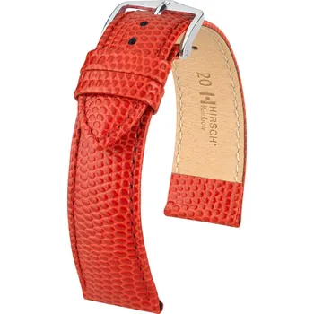 Řemínek na hodinky Kožený řemínek Hirsch Rainbow M 12302620-2, červený, teletina, délka M, Quick Release - 18 mm