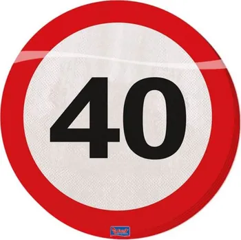 Papírový ubrousek FOLAT Ubrousky dopravní značka 40 let, 33x33cm 20ks/bal.