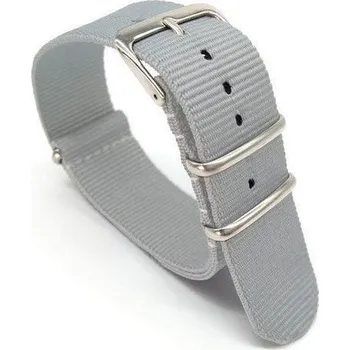 Řemínek na hodinky Nylonový řemínek Ricardo, šedý V2, NATO - 22 mm