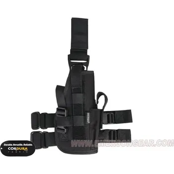 Airsoft EmersonGear Stehenní pouzdro na pistoli - černé
