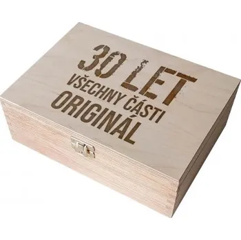 Žertovný předmět 30 let - všechny části originál - dřevěná krabička s gravírováním- Tričkový.cz