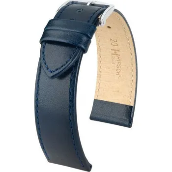 Řemínek na hodinky Kožený řemínek Hirsch Osiris M 03475180-2, modrý, teletina, délka M, Quick Release - 16 mm