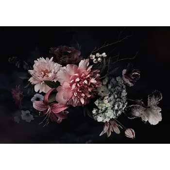 Fototapeta Vliesové fototapety květinová koláž na černém podkladu 14066 V8