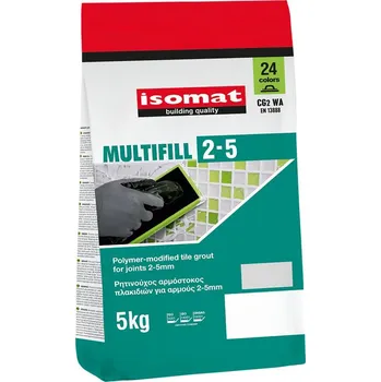 Spárovací hmota ISOMAT MULTIFILL 2-5 Cementová spárovací hmota CG2 WA, bílá, 5 kg