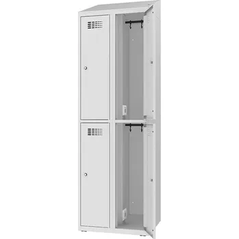 Skříň na dobíjení elektrického nářadí a elektroniky, 4 schránky, v x š x h: 1800x600x500 mm, dveře šedé RAL7035