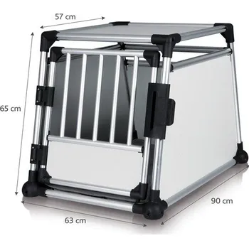 přepravka pro zvíře Trixie Hliníková přepravka pro psy do auta 63 x 65 x 90 cm