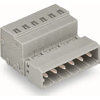 Elektronická součástka WAGO Konektor 231-606 1vodičový s pájecími piny CAGE CLAMP® 2,5 mm², šedá 231-606