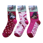 Dětské froté ponožky s ABS 3ks (sada) Barva: holka, Velikost: 27-30