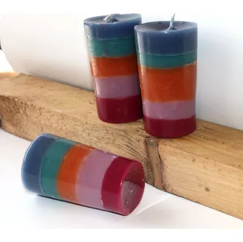 Svíčka Barevná svíčka Magic Wish - 5 vrstev pastelových barev, 4 světové spojnice 3130