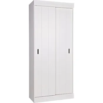 Šatní skříň WOOOD Bílá masivní šatní skříň Clark