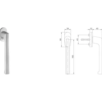 Dveřní kování Klika pro výklopně-posuvná okna a balkonové dveře ROTO Barva: Bílá RAL 9016