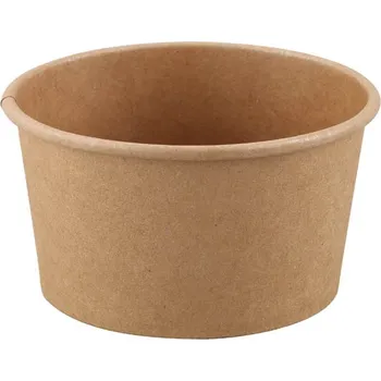 Jednorázové nádobí Miska papírová na polévku 350 ml pr. 115 mm KRAFT (50 ks)