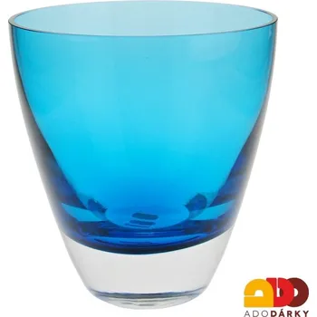 Váza Váza kulatá modrá 17,5 cm (Skleněná modrá váza)