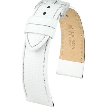 Řemínek na hodinky Kožený řemínek Hirsch Rainbow M 12302600-2, bílý, teletina, délka M, Quick Release - 18 mm
