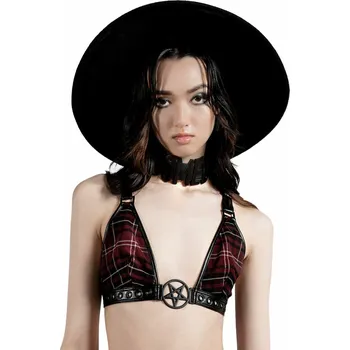 Podprsenka podprsenka (top) KILLSTAR - Crimson Daze Halter - BLOOD TARTAN - M