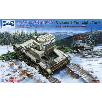 Plastikový model Riich models 1/35 Finnish Vickers 6-Ton light tank Alt B Late Production (with interior) (2 in 1)