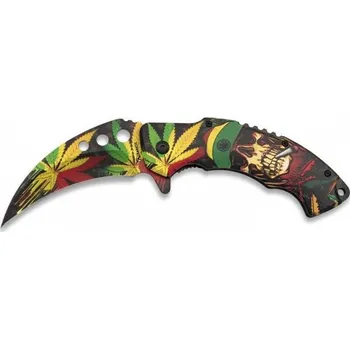 Bojový nůž Martinez Albainox Nůž zavírací 3D Marijuana hladké ostří