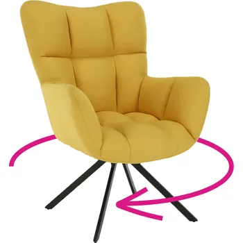 Křeslo Tempo Kondela Designové otočné křeslo, žlutá/černá, KOMODO