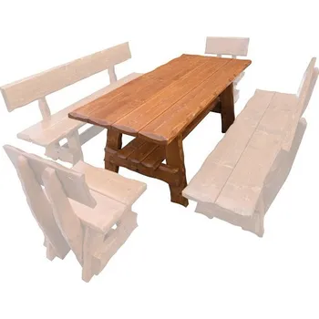 Zahradní stůl Drewmax Zahradní stůl MO268, smrk masiv (Barva dřeva: Ořech + Lak)