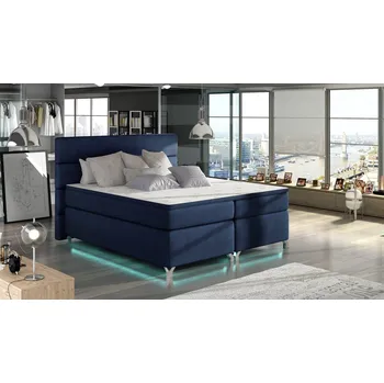 Ložnice EltapMeble Postel Amadeo Boxspring 140x200 cm s barevným LED podsvícením - Ontario 81 (barva potahu)
