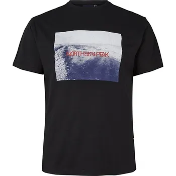 Pánské tričko Pánské tričko NORTH 56°4 černé s potiskem PEAK 4XL - 8XL krátký rukáv NORTH 56°4 - 4XL