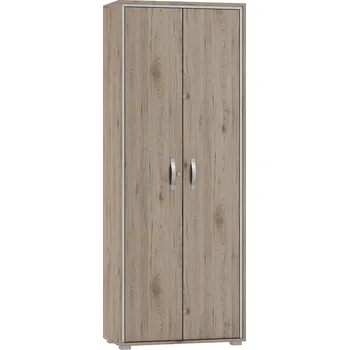 Šatní skříň Skříň dub bordó/arktická bílá OFFI DR6