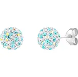 Stříbrné náušnice pecky Odette kuličky 8 mm se Swarovski® Crystals tyrkysová dámské i dětské