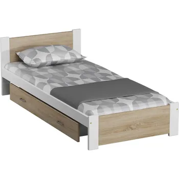 Postel Eoshop Dřevěná postel DMD 3, 90x200 + rošt ZDARMA, Bílá - Dub sonoma