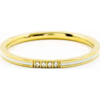 Prsten BRUNOshop.cz Jemný prsten s kamínky BÍLÝ GOLD Velikost: 8 (EU: 56,5 - 58,5)