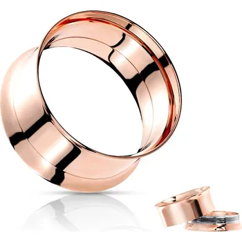 Piercing Šperky4U Zlacený šroubovací ocelový tunel do ucha - TN01080RD-03