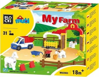 Stavebnice ostatní Blocki Mubi Farma s koníky Lego Duplo 32 dílů