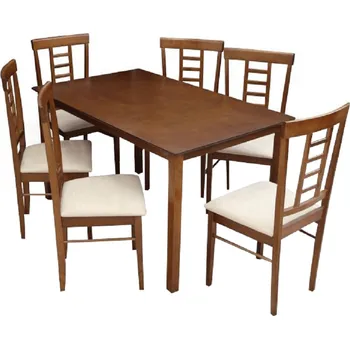 Jídelní set Tempo Kondela Jídelní komplet 1 + 6, ořech, OLEG NEW