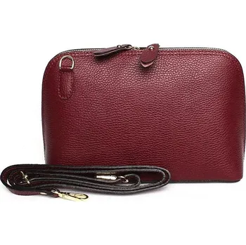 Kabelka Dámská malá pevná kožená crossbody kabelka Vera Pelle no. 75 tmavěčervená (vínová) | KabelkyproVas.cz