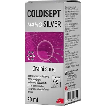 Ústní sprej ARKONA LABORATORIUM FARMA Coldisept nanoSilver orální sprej 20 ml