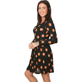 Dámské šaty šaty Jacqueline de Yong Dexter Svan Aop - Black/Dots M