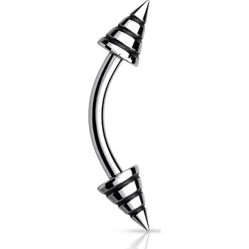 Piercing Piercing do obočí (černá, 1,2 x 8 mm)