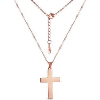 Náhrdelník Steel Edge Náhrdelník křížek WJHC1239 Barva: Rose gold